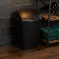 thumbnail image 4 of 7.5 Gallon (30 Quart) Black Plastic Kitchen Trash Can with Swing Top Lid - Slim Rectangular Garbage Bin Wastebasket, 4 of 5