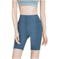 thumbnail image 2 of Jjayotai Women's Naked Feeling Biker Shorts, High Waist Yoga Workout Running Gym Spandex Shorts Blue M, 2 of 3