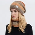 thumbnail image 2 of Winter Warm Beanie Scarf Set For Women Knit Gradient Tie-Dye Baggy Neck Warmer Outdoor Skiing Sport Hat Suit, 2 of 4