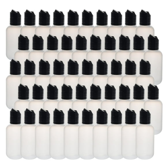 Bodymed 50 Pcs 2 Oz. Bouteilles Distributrices en Plastique Transparent avec Bouchons - Matériau Pliable Ldpe & Étanche - Rechargeables, Mini Bouteilles à Presser pour Shampooing, Lotion, Huiles Essentielles