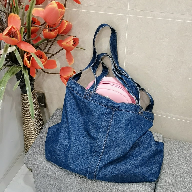 PIKADINGNIS Denim Shoulder Bags for Women Casual Jeans