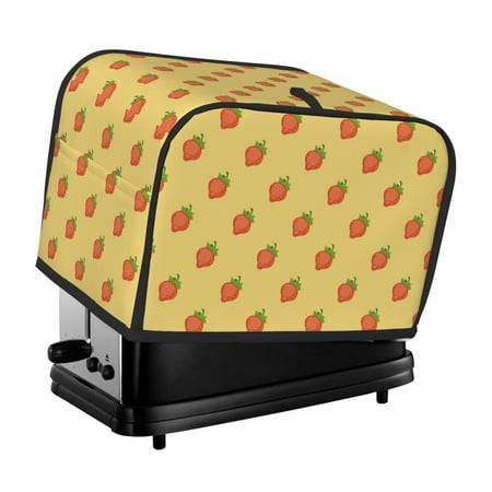 

KLL Hand Drawn Strawberry Print 2 Slice Toaster Dust Covers Kitchen Small Appliance Cover with 2 Pockets Can hold Jam Spreader Knife & Toaster Tongs (11.4 x 7.9 x 7.5)