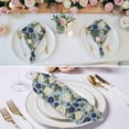 thumbnail image 3 of Navy Blue White Floral Cloth Napkins, Vintage Blue Leaves Botanical Washable and Reusable Dinner Napkins Set of 2, Table Napkin for Kitchen Party Birthday Wedding Hotel Housewarming 20"x20", 3 of 9