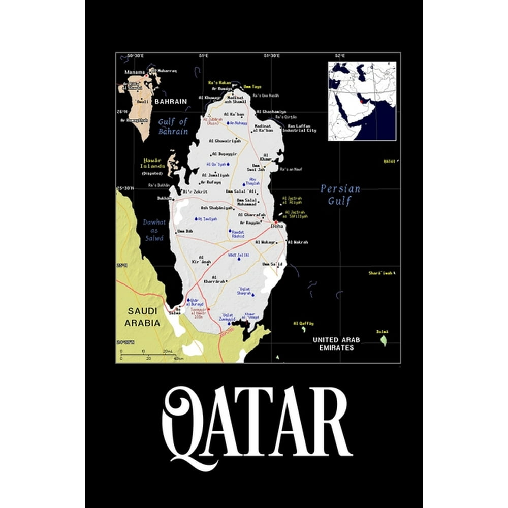 Qatar Map of Qatar Notebook