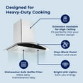 thumbnail image 2 of Hauslane|Chef Series WM-639 30-inch Wall Mounted Range Hood | Contemporary Design Professional Suction | Dishwasher Safe Baffle Filters, 3 Speed Settings, Touch Control Panel, 2 of 12