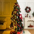 thumbnail image 1 of Garvee pre - lit christmas wreath con lighted bow: ideal para decoration para indoor y outdoor holiday parties, 1 of 7