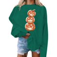 thumbnail image 4 of jobturf Halloween Sweatshirts for Women Trendy Fleece Lined Crewneck Sweatshirt Fall Winter Pumpkin Ghost Printed Festival Tops S, 4 of 5