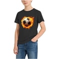 thumbnail image 2 of hengsof Boys' Short Sleeve Soccer T-Shirt Breathable Quick Dry Children's Sports Top Casual Loose Round Neck Shirt for Ages 2-13, 2 of 7