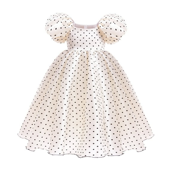 Girls Birthday Party Dress Polka Dots Princess Wedding Pageant Evening Gown, SIZE 3-10