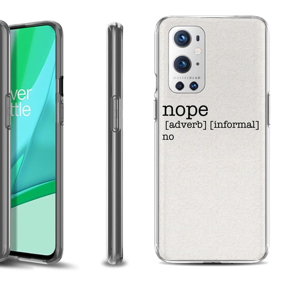 Slim-Fit Flexible TPU Gel Phone Case Compatible with OnePlus 9 PRO 5G, by OneToughShield ® - Dictionary/Nope