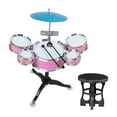 thumbnail image 4 of Batería para niños, instrumento de percusión, preescolar, 5 tambores, simulación de aprendizaje temprano Rosa, 4 of 9