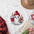 thumbnail image 6 of Cute Ghost Christmas T‑Shirt, Adorable Gingerbread and Cocoa Holiday Tee, 6 of 6