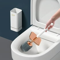 BZPIZ Covered Bathroom Toilet Brush,Toilet Bowl Brush and Holder with Cover,Space Saving,Deep Cleaning Brush for Toilet White