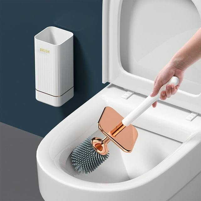 Limited Time Only! Modern Toilet Brush with Bristles, Compact Bathroom Cleaning Brush Set, Long Handle and Ergonomic Design for Efficient Toilet Bowl Cleaning
