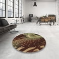thumbnail image 4 of Ahgly Company Machine Washable Indoor Round Transitional Night Red Area Rugs, 4' Round, 4 of 7