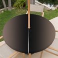 thumbnail image 6 of Round Outdoor Tablecloth with Umbrella Hole and Zipper, Brown Black Ombre Fitted Table Cover with Elastic Edge for 31-35 Inch, Modern Gradient Abstract Art Waterproof Patio Tablecoths for Picnic, 6 of 9
