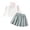 White, variant on Girls Summer Off Shoulder Fringe Top Denim Pleated Skirt Toddler Kids Outfit White 4-5 Years