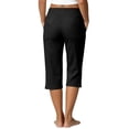 thumbnail image 4 of Capri Pants for Women Cotton Linen Casual Straight Leg Capris Elastic Waist Split Button Summer Cropped Pants with Pockets, 4 of 7