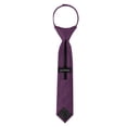 thumbnail image 4 of Jacob Alexander Boy's 11" Pretied Ready Made Solid Color Zipper Tie - Eggplant, 4 of 7