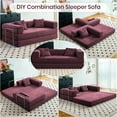 thumbnail image 4 of YINIX 62.9" Sleeper Sofa with Two Pillows, Comfy Modular Convertable Sofa Couch for Living Room, Small Spaces, Red, 4 of 12