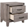 thumbnail image 2 of Brownish Gray Finish / Bedside Table / Double Drawer Nightstand, 2 of 3