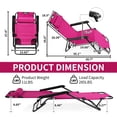 thumbnail image 5 of Ktaxon Adjustable 2-in-1 Folding Chaise Lounge Chair - Versatile Tanning Recliner with Removable Pillow for Indoor & Outdoor Use, Pink, 5 of 11