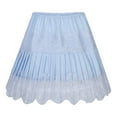 thumbnail image 4 of Riforla Womens Skirts Ladies Solid Color Ballet Style High Waisted Half Skirt with Irregular Hem and Lace Trim Blue XL, 4 of 9
