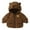 coffee color, variant on Godderr Newborn Kids Boys Girls Winter Jacket Ears Hooded Cotton Coats Solid Color Warm Tops Short Outerwear down Jackets for 9 Months-6 Years