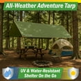 thumbnail image 2 of Wakeman Outdoors 10 x 12ft Camping Tarp for Tent or Hammock Rain Fly with UPF40 UV Protection, Green, 2 of 10