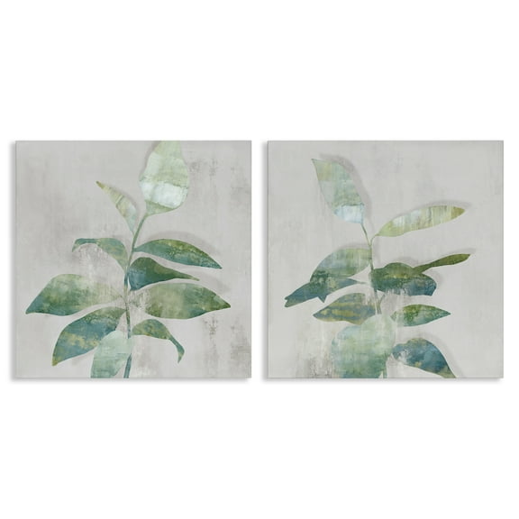 Stupell Industries Rustic Minimal Blooms 2 Piece Canvas Wall Art Set design by Alex Black, 17 x 17