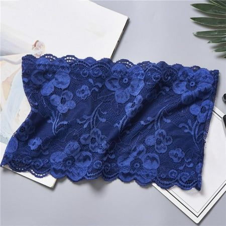 

Womens Lightweight Floral Lace Strapless Bandeau Bra Tube Top