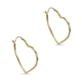 thumbnail image 3 of Pendientes de aro de acero inoxidable con forma de corazón para mujer, ideales para ir de compras, vacaciones, bodas y uso diario...   JM, 3 of 5