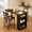 Black, variant on Garveehome Counter Height Dining Table Set for 2, Kitchen Table Set with 2 Upholstered Stools, 3 Storage Shelves, Foldable Bar Table and Chairs Set for Small Space, Black