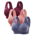 thumbnail image 2 of Diufon Womens 3pc Underwireless Bras Full Coverage Comfortable Bras Solid Color Push up Bras, 2 of 3