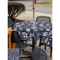 thumbnail image 5 of Outdoor Tablecloth with Umbrella Hole for Patio/Picnic/Party/Camping, Navy Blue Dog Paw Waterproof Table Cloth Square Cover Washable, Modern Geometric Abstract Aesthetics (60"x 60"), 5 of 9