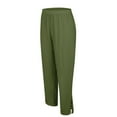 thumbnail image 5 of Yuanlook Casual Capri Pants for Women,Wide Leg Linen Palazzo Trousers Pull On Elastic Loose Flowy Pants - Green - XXXL, 5 of 6