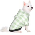 thumbnail image 2 of Fotbe Green Checkboard Sudadera con Estampado para Perros Pequeños – Suéter con Capucha para Mascotas, Tela Suave de Forro Polar con Bolsillo-Medium, 2 of 7