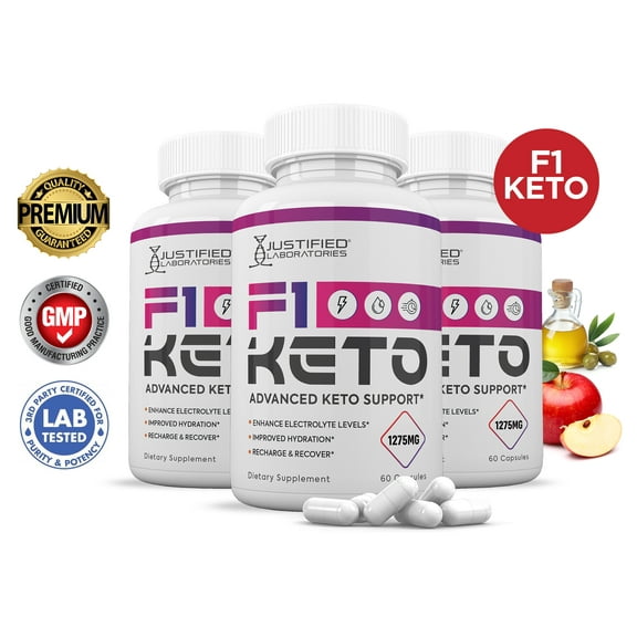 (3 Pack) F1 Keto ACV Pills 1275mg Alternative to Gummies Dietary Supplement 180 Capsules