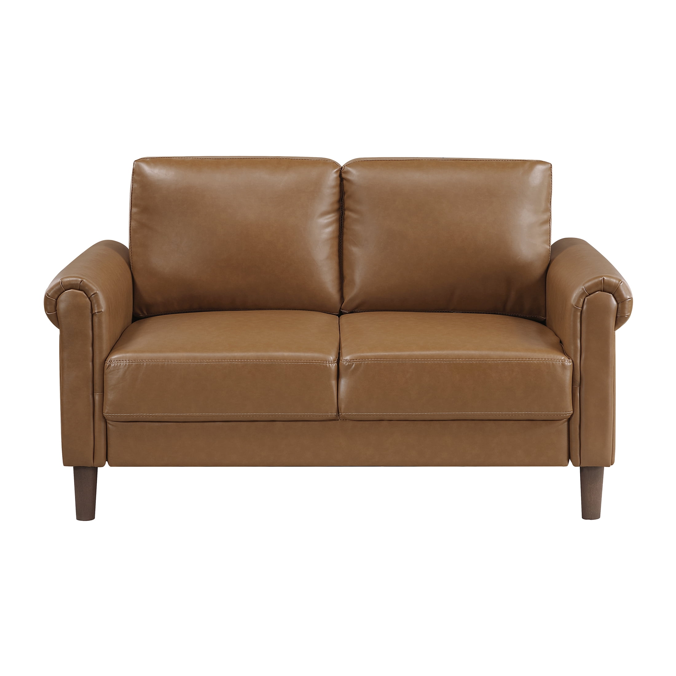 OakvillePark Marlinth Faux Leather Loveseat, Brown