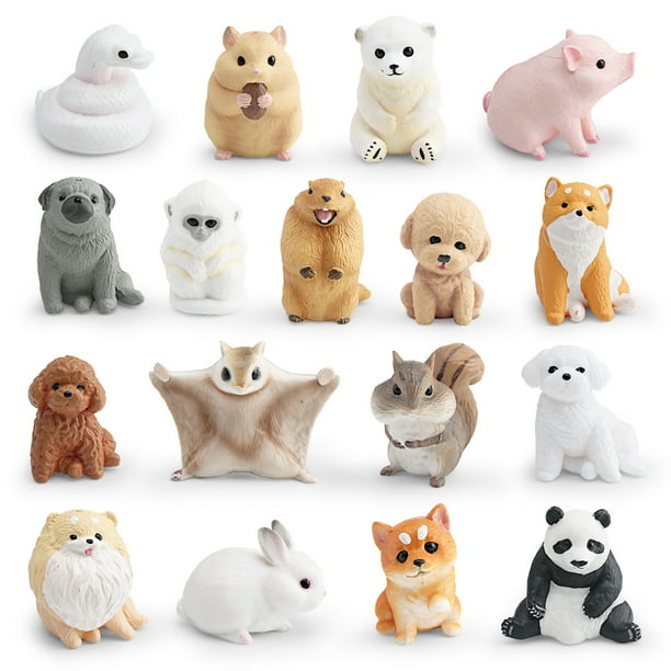Juego de figuras de animales realistas de PVC, 17 piezas, juguete infantil en miniatura