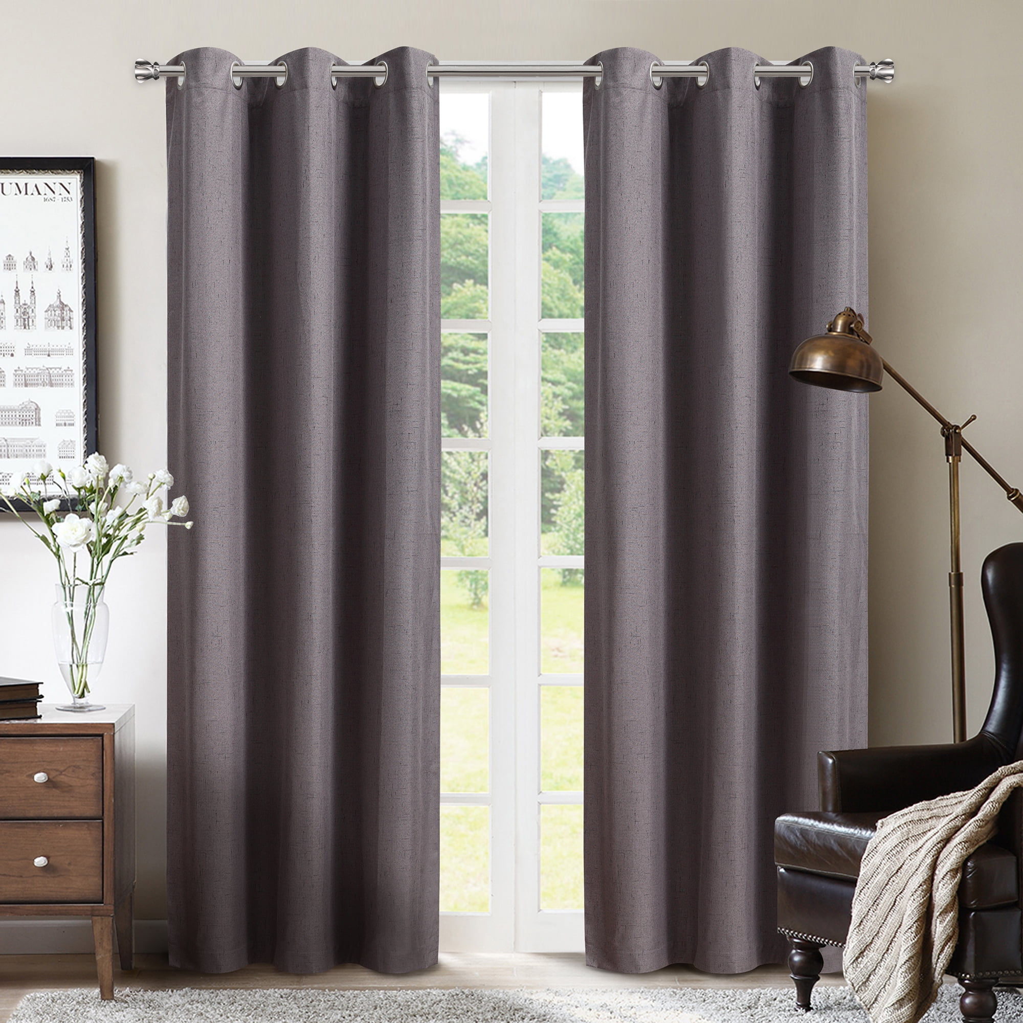 SUN+BLK Foam Back Blackout Grommet Curtain Panel Pair 42'x84'