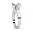 thumbnail image 3 of Solitaire Style Engagement Rings for Women | 6.5MM Princess Cut Lab Created Moisaanite 4-Prong Promise Rings in 14K White Gold over Sterling Silver Jewelry Gift for Her, Ring Size 6, 3 of 6