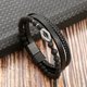 thumbnail image 1 of Pulsera de cuero con cuentas para hombre, brazalete clásico de piel multicapa con cuentas de ojo de tigre, joyería 2023, 1 of 4