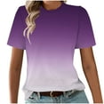thumbnail image 1 of ameIAEA Short Sleeve Shirts for Women Round Neck Summer T-Shirts Gradient Color Fashion Tops, 1 of 4