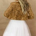 thumbnail image 3 of APEXFWDT Women's Sequin Cropped Cardigans Jacket Long Sleeve Sparkly Shrugs Open Front Casual Trendy Glitter Bolero Cardigans for Women, 3 of 4