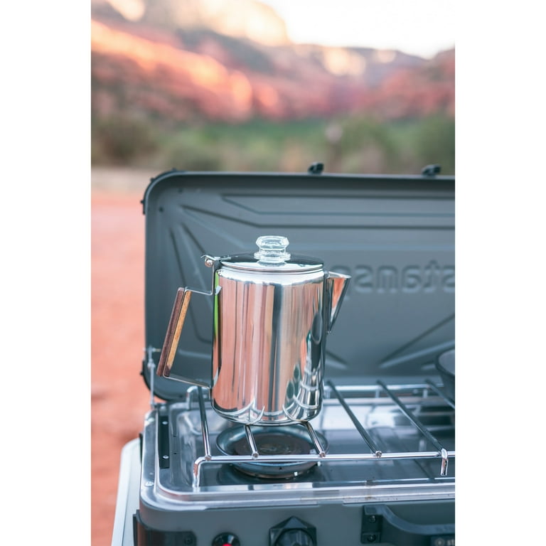 Stansport Stainless Steel Coffee Percolator, 9-Cup Capacity