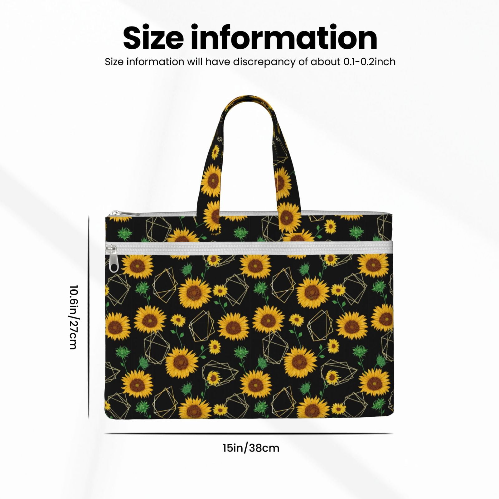 Kdxio Sunflowers3 File Tote Document Bag Business Briefcase Bag Document Organizer Tote Briefcase for Letter A4 Files Business Teacher Office Bag