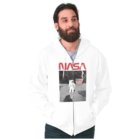 Vintage NASA Astronaut Space Landing Zip Up Hoodie Men's Women's Brisco Brands S