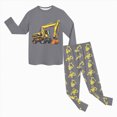thumbnail image 7 of TOWED22 Infant Baby Boy Clothes 2-Piece Long Sleeve Crew Neck Sweatshirt Tops Casual Pocket Joggers Pants Cartoon Outfits Toddler Clothing Set(Grey,5-6 Y), 7 of 7