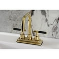 thumbnail image 2 of Kingston Brass KS6642CKL Double-Handle 3-Hole Deck Mount 4-Inch Centerset Bathroom Faucet with Brass Pop-Up in Polished Brass, 2 of 8